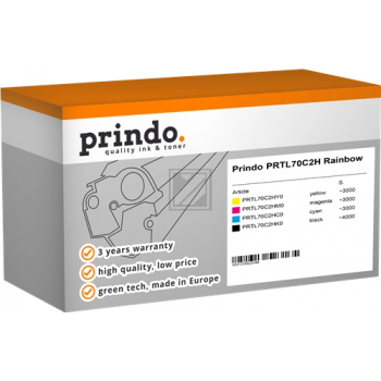 Prindo Toner-Kit y, m, bk, c HC (PRTL70C2H Rainbow) ersetzt 702HK, 702HC, 702HM, 702HY