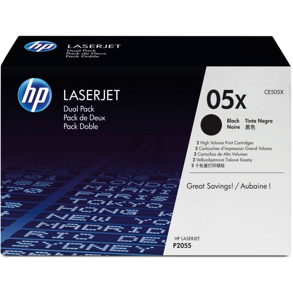 HP Toner-Kartusche 2 x schwarz HC (CE505XD, 05XD)