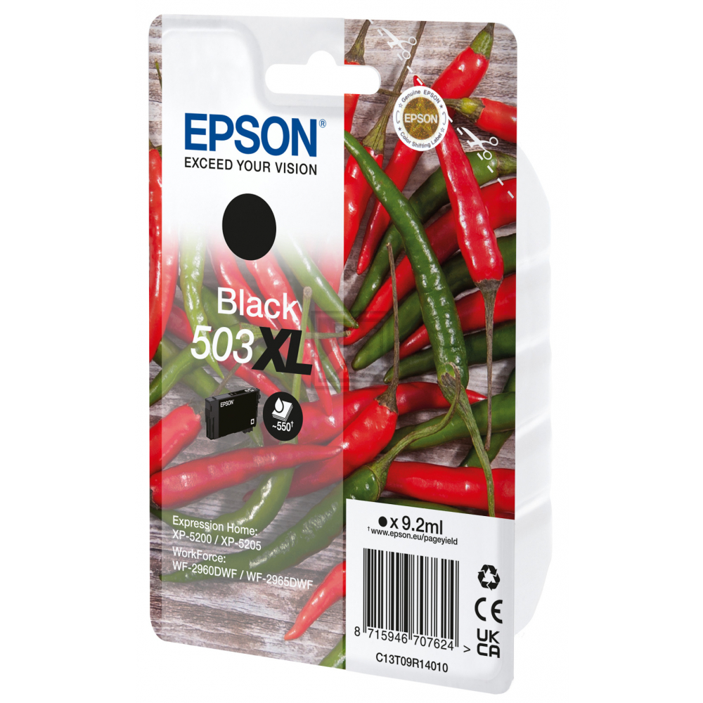 Epson Tintenpatrone schwarz HC (C13T09R14010, 503XL)