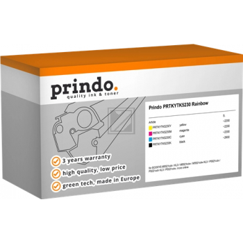 Prindo Toner-Kartusche y, m, bk, c HC (PRTKYTK5230 Rainbow) ersetzt TK-5230K, TK-5230C, TK-5230M, TK-5230Y