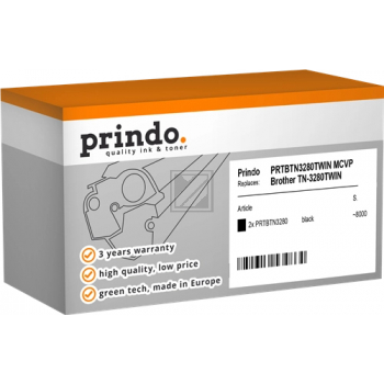 Prindo Toner-Kit bk HC (PRTBTN3280TWIN MCVP) ersetzt TN-3280