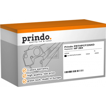 Prindo Toner-Kartusche 2 x bk HC (PRTHPCF226XD MCVP) ersetzt 26XD