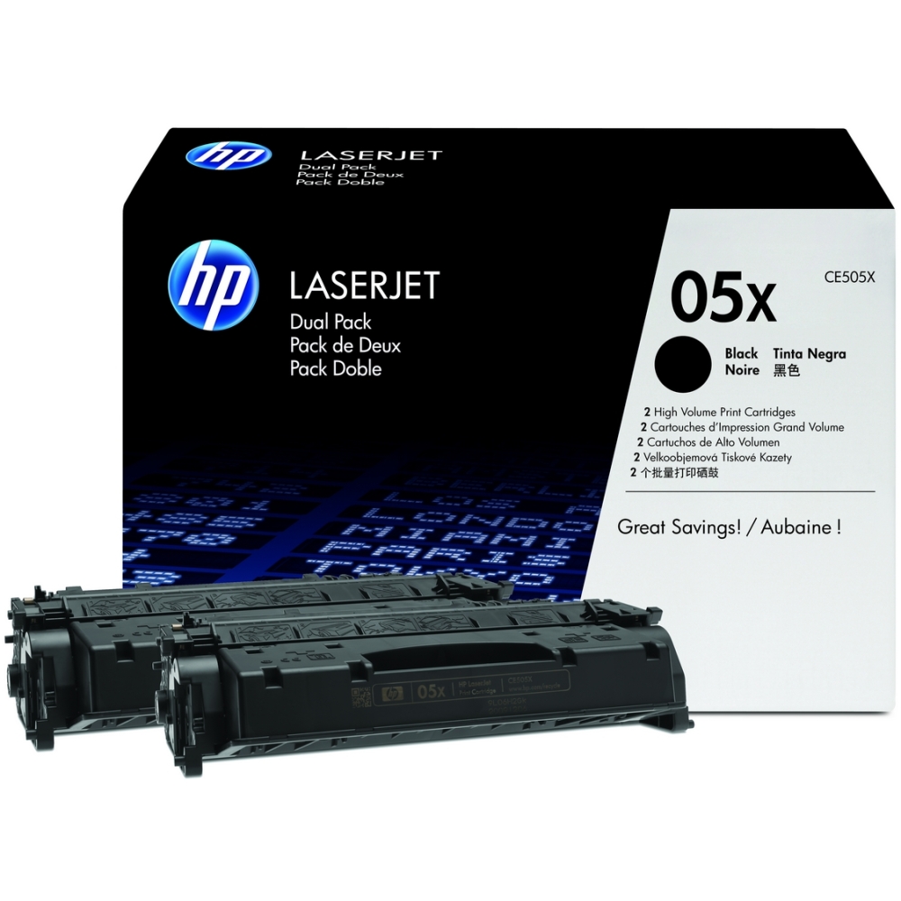 HP Toner-Kartusche 2 x schwarz HC (CE505XD, 05XD) HP Toner-Kartusche 2 x schwarz HC (CE505XD, 05XD)