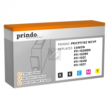 Prindo Tintenpatrone y, m, photo bk, bk, c (PRICPFI102 MCVP) ersetzt PFI-102MBK, PFI-102C, PFI-102M, PFI-102Y