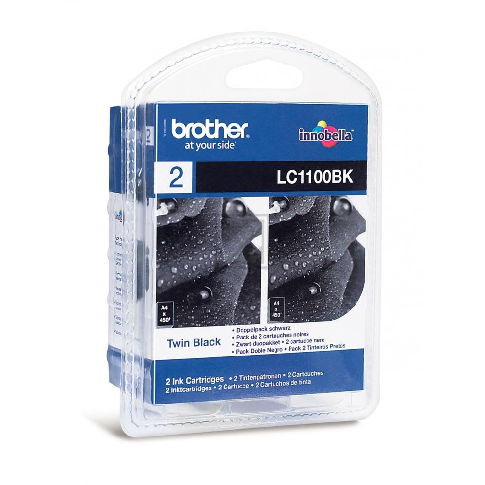 Brother Tintenpatrone 2 x bk (LC-1100BKBP2DR)