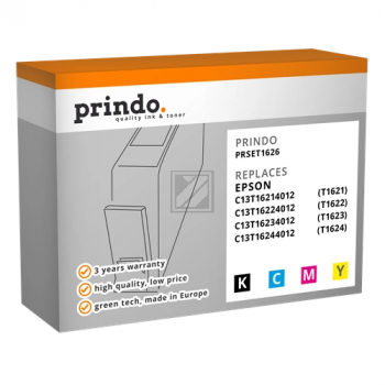 Prindo Tintenpatrone y, m, bk, c (PRSET1626 MCVP) ersetzt T1626