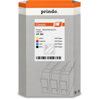 Prindo Tintenpatrone y, m, bk, c (PRSHP364 MCVP) ersetzt 364