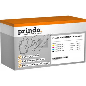 Prindo Toner-Kartusche gelb, magenta, schwarz, cyan HC (PRTBTN247 Rainbow) ersetzt TN-247BK, TN-247C, TN-247M, TN-247Y