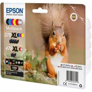 Epson Tintenpatrone gelb, magenta, schwarz, rot, cyan, grau HC (C13T379D4010, 378XL, 478XL)
