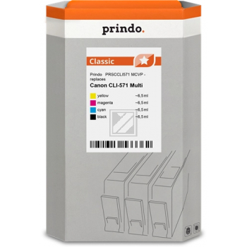 Prindo Tintenpatrone  y, m, bk, c (PRSCCLI571 MCVP) ersetzt CLI-571BK, CLI-571C, CLI-571M, CLI-571Y