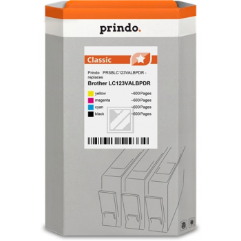 Prindo Tintenpatrone  y, m, bk, c (PRSBLC123VALBPDR MCVP) ersetzt LC-123VALBP