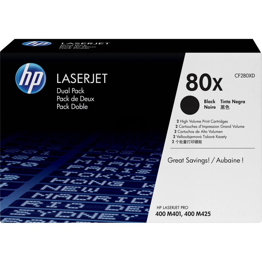 HP Toner-Kartusche 2 x schwarz (CF280XD, 80XD) HP Toner-Kartusche 2 x schwarz (CF280XD, 80XD)