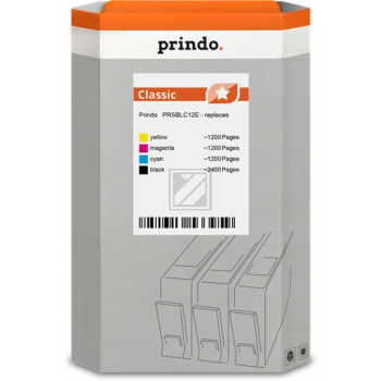 Prindo Tintenpatrone  y, m, bk, c (PRSBLC12E) ersetzt LC-12EBK, LC-12EC, LC-12EM, LC-12EY