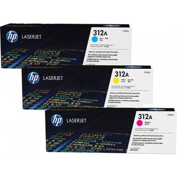 HP Toner-Kartusche gelb, magenta, cyan (CF440AM, 312A) HP Toner-Kartusche gelb, magenta, cyan (CF440AM, 312A)