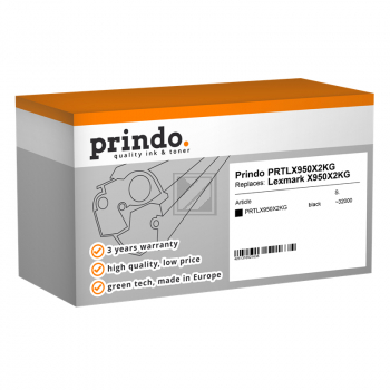 Prindo Toner-Kit schwarz (PRTLX950X2KG) ersetzt X950X2KG
