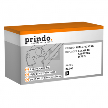 Prindo Toner-Kartusche schwarz HC (PRTLC792X2KG) ersetzt C792X2KG