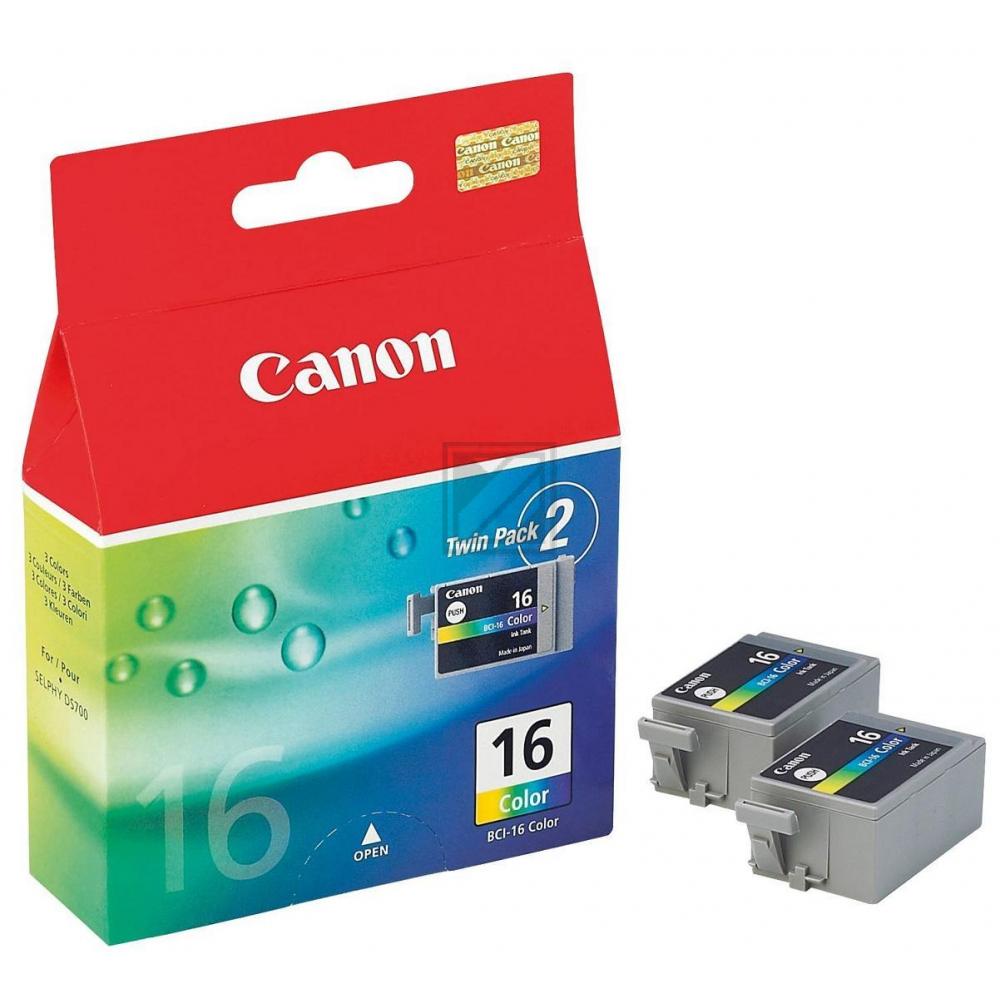 Canon Tintenpatrone 2 x cyan/magenta/gelb (9818A020, BCI-16C)