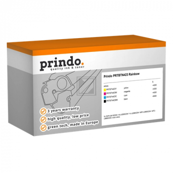 Prindo Toner-Kartusche y, m, bk, c HC (PRTBTN423 Rainbow) ersetzt TN-423BK, TN-423C, TN-423M, TN-423Y