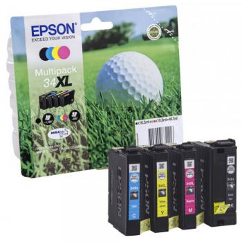 Epson Tintenpatrone gelb, magenta, schwarz, cyan HC (C13T34764010, T3476)