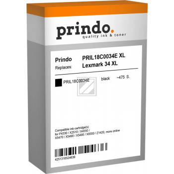 Prindo Tintenpatrone bk HC (PRIL18C0034E) ersetzt 34