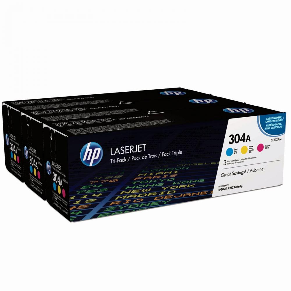 HP Toner-Kartusche gelb, magenta, cyan (CF372AM, 304A) HP Toner-Kartusche gelb, magenta, cyan (CF372AM, 304A)